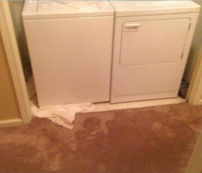 Washer and dryer and a wet carpet area